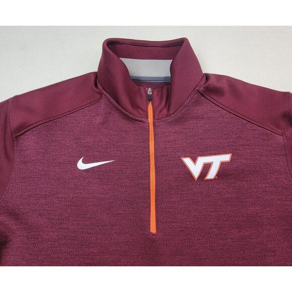 Nike Virginia Tech Hokies Maroon DRY-FIT Long Sleeve Half-Zip Mens M Pullover - Picture 4 of 11